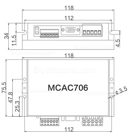 36V 180W &Phi;57mm DC Servo Motor & Driver Kit 57JSF1830P+MACA706 0.6N.m 3400RPM for Inkjet Printers